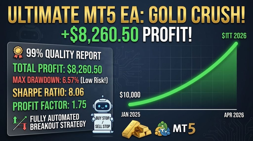 Gold Crush MT5 EA – High Stability Gold Breakout Trading System