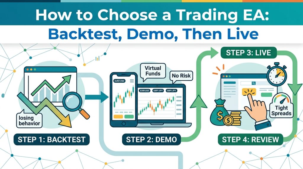 How to Choose a Trading EA: Backtest, Demo, Then Live